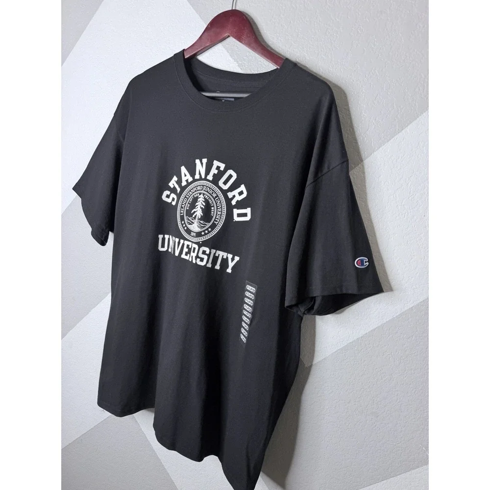 Champion Stanford University Graphic T-Shirt Black Men's XL Short Sleeve Cotton - Picture 4 of 10